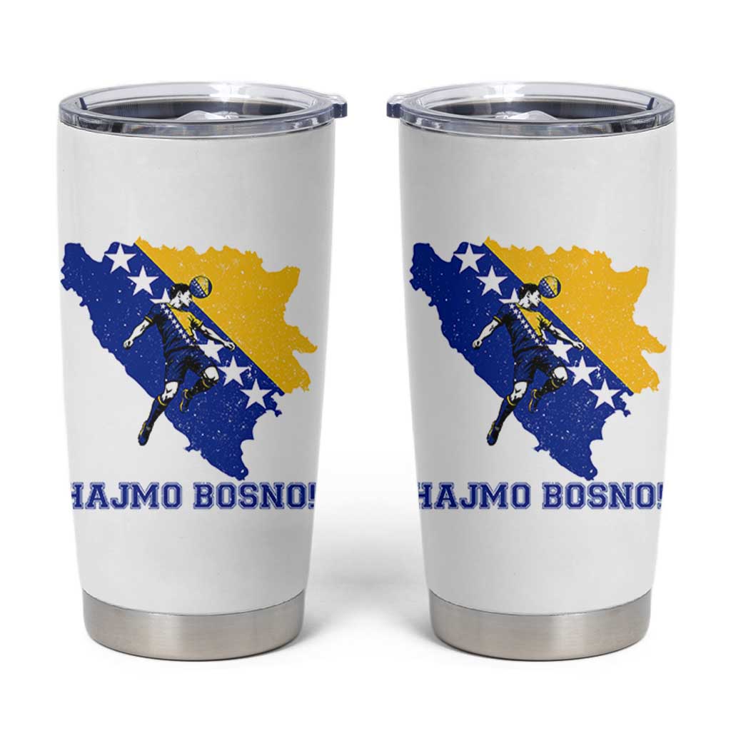 Vintage Bosnian Map Football Fan Tumbler Cup Proud Balkan Heritage Gift