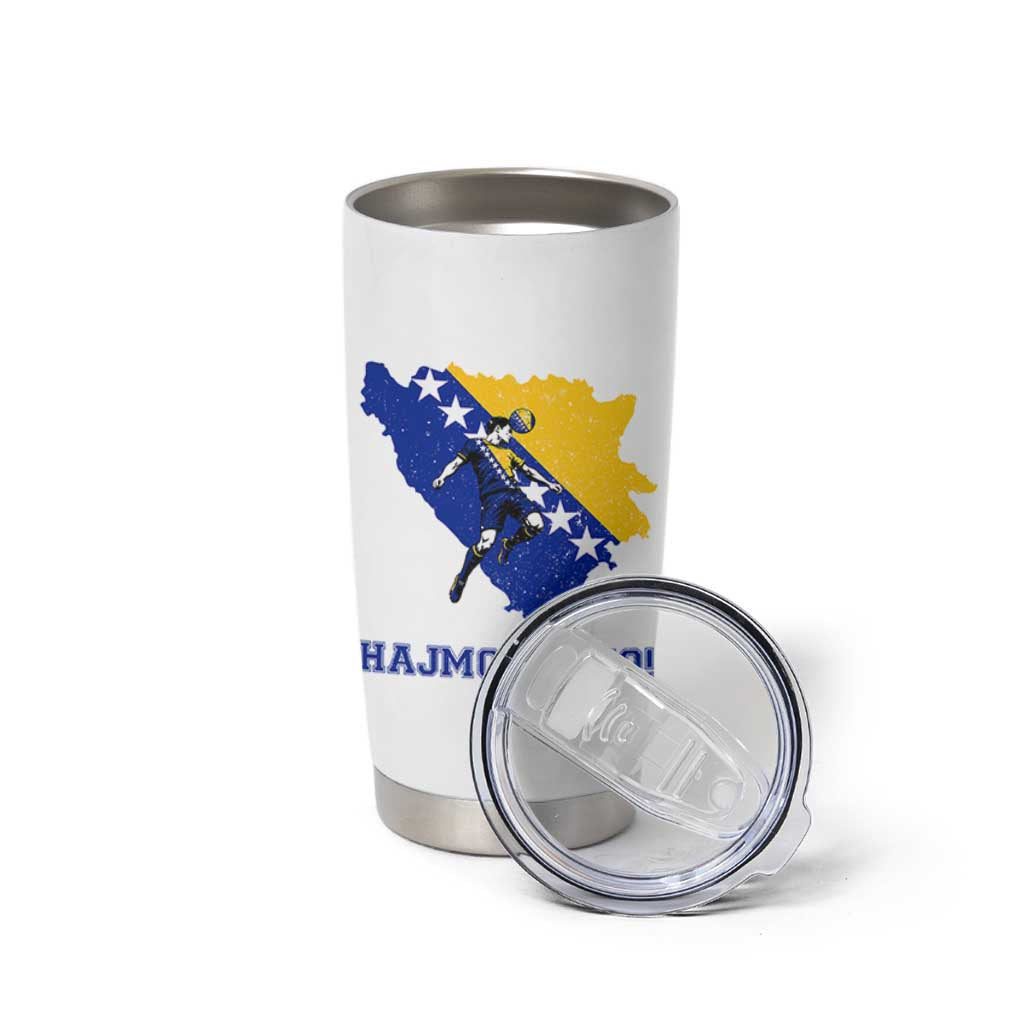 Vintage Bosnian Map Football Fan Tumbler Cup Proud Balkan Heritage Gift