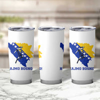 Vintage Bosnian Map Football Fan Tumbler Cup Proud Balkan Heritage Gift