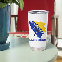 Vintage Bosnian Map Football Fan Tumbler Cup Proud Balkan Heritage Gift