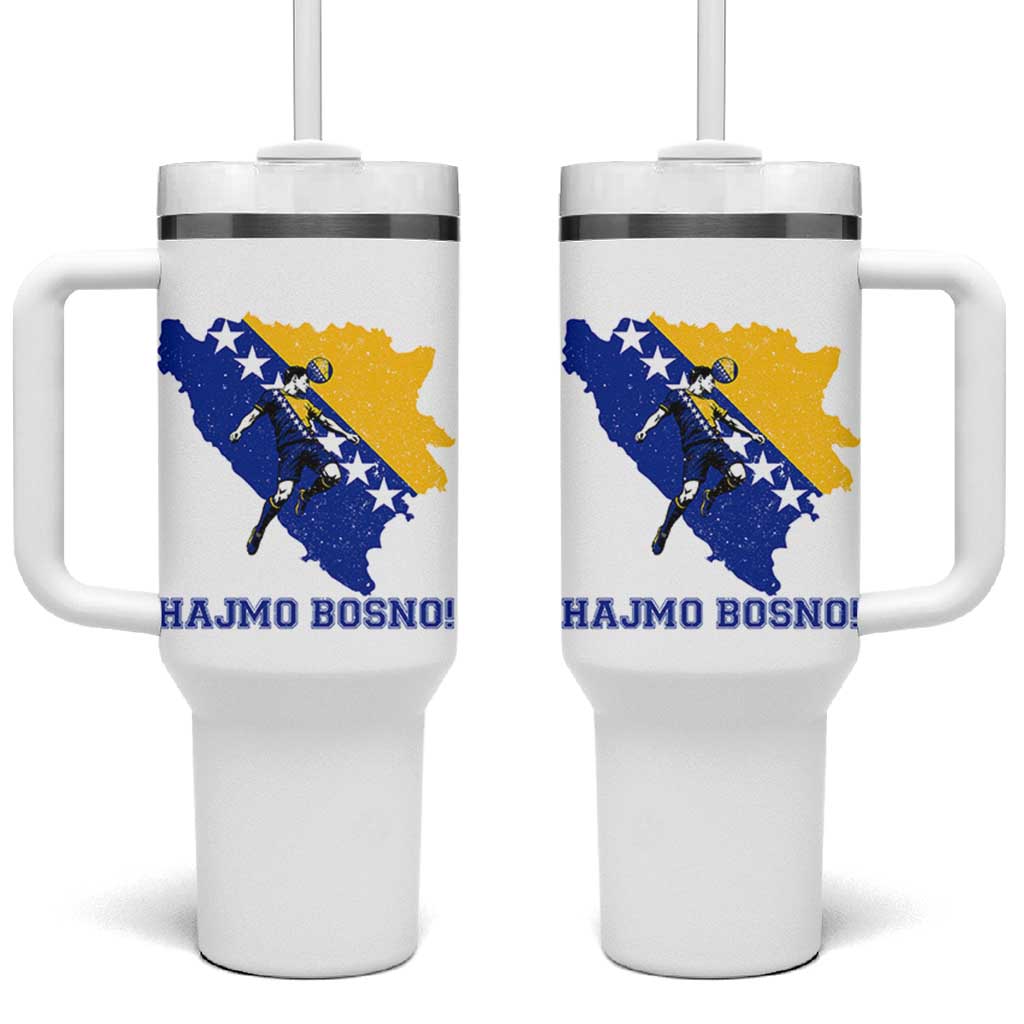 Vintage Bosnian Map Football Fan Tumbler With Handle Proud Balkan Heritage Gift