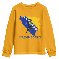 Vintage Bosnian Map Football Fan Youth Sweatshirt Proud Balkan Heritage Gift