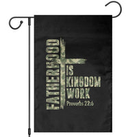 Fatherhood Is Kingdom Work Garden Flag Camo Christian Fathers Day Gift
