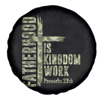 Fatherhood Is Kingdom Work Spare Tire Cover Camo Christian Fathers Day Gift
