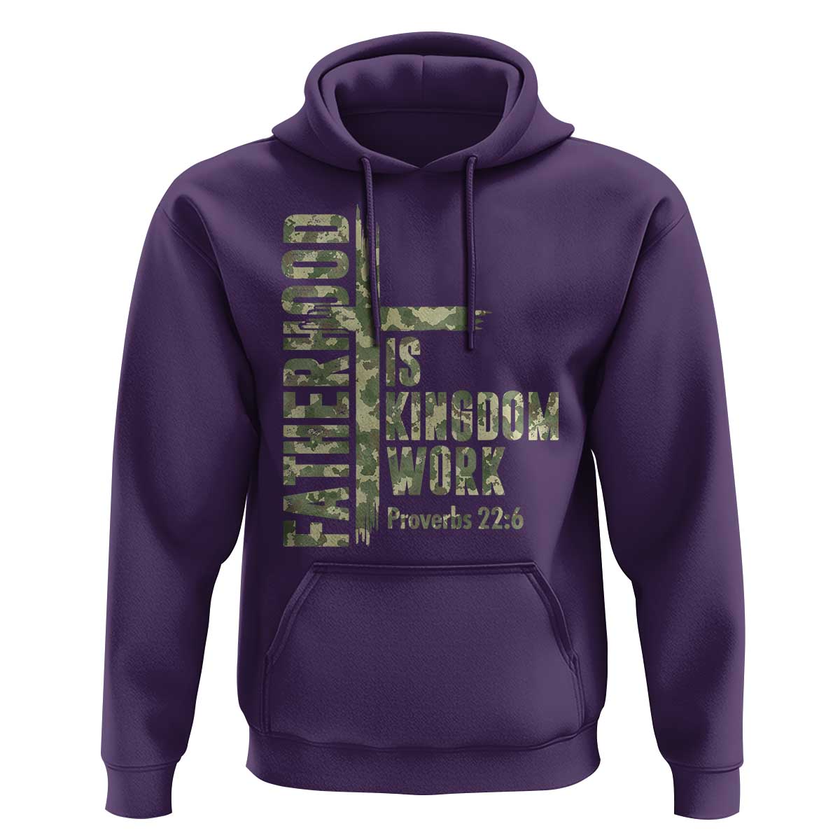 Fatherhood Is Kingdom Work Hoodie Camo Christian Fathers Day Gift