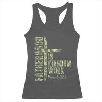 Fatherhood Is Kingdom Work Racerback Tank Top Camo Christian Fathers Day Gift