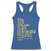 Fatherhood Is Kingdom Work Racerback Tank Top Camo Christian Fathers Day Gift