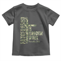 Fatherhood Is Kingdom Work Toddler T Shirt Camo Christian Fathers Day Gift