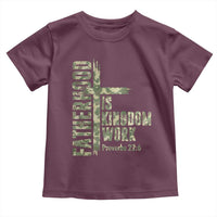 Fatherhood Is Kingdom Work Toddler T Shirt Camo Christian Fathers Day Gift