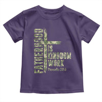 Fatherhood Is Kingdom Work Toddler T Shirt Camo Christian Fathers Day Gift