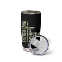 Fatherhood Is Kingdom Work Tumbler Cup Camo Christian Fathers Day Gift