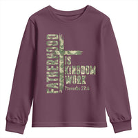 Fatherhood Is Kingdom Work Youth Sweatshirt Camo Christian Fathers Day Gift
