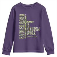 Fatherhood Is Kingdom Work Youth Sweatshirt Camo Christian Fathers Day Gift