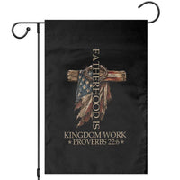 Fatherhood Is Kingdom Work Garden Flag Vintage American Flag Christian Dad Gift