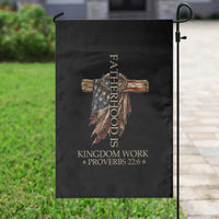 Fatherhood Is Kingdom Work Garden Flag Vintage American Flag Christian Dad Gift