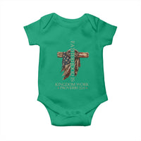 Fatherhood Is Kingdom Work Baby Onesie Vintage American Flag Christian Dad Gift