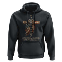 Fatherhood Is Kingdom Work Hoodie Vintage American Flag Christian Dad Gift