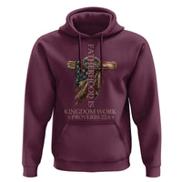 Fatherhood Is Kingdom Work Hoodie Vintage American Flag Christian Dad Gift