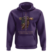 Fatherhood Is Kingdom Work Hoodie Vintage American Flag Christian Dad Gift