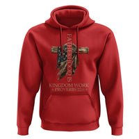 Fatherhood Is Kingdom Work Hoodie Vintage American Flag Christian Dad Gift