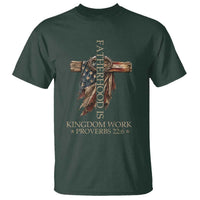 Fatherhood Is Kingdom Work T Shirt Vintage American Flag Christian Dad Gift