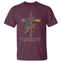 Fatherhood Is Kingdom Work T Shirt Vintage American Flag Christian Dad Gift