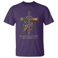 Fatherhood Is Kingdom Work T Shirt Vintage American Flag Christian Dad Gift