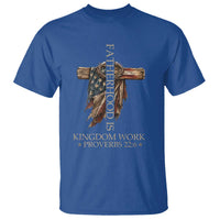 Fatherhood Is Kingdom Work T Shirt Vintage American Flag Christian Dad Gift