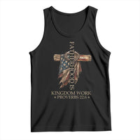 Fatherhood Is Kingdom Work Tank Top Vintage American Flag Christian Dad Gift