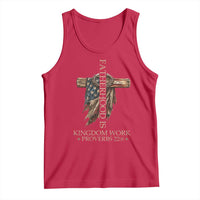 Fatherhood Is Kingdom Work Tank Top Vintage American Flag Christian Dad Gift