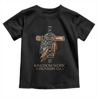 Fatherhood Is Kingdom Work Toddler T Shirt Vintage American Flag Christian Dad Gift