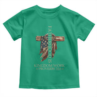 Fatherhood Is Kingdom Work Toddler T Shirt Vintage American Flag Christian Dad Gift