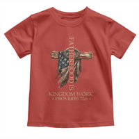 Fatherhood Is Kingdom Work Toddler T Shirt Vintage American Flag Christian Dad Gift