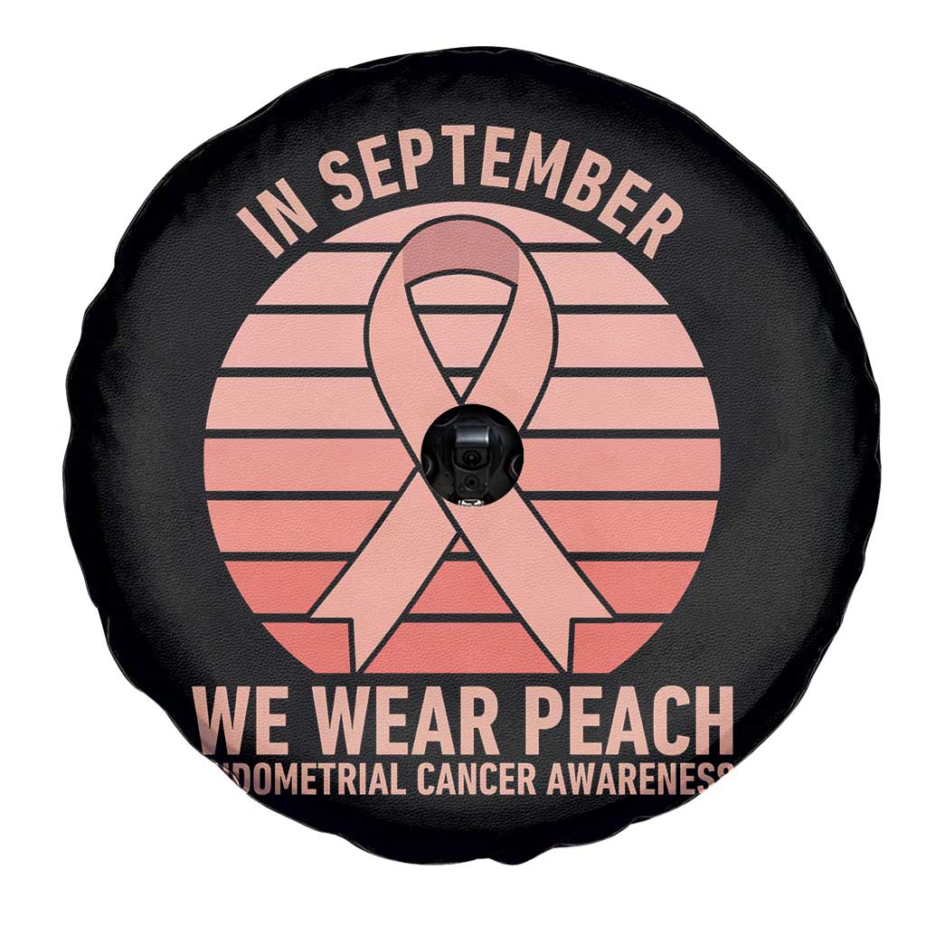 In September We Wear Peach Spare Tire Cover Endometrial Cancer Awareness Support