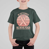 In September We Wear Peach T Shirt For Kid Endometrial Cancer Awareness Support