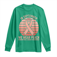 In September We Wear Peach Long Sleeve Shirt Endometrial Cancer Awareness Support