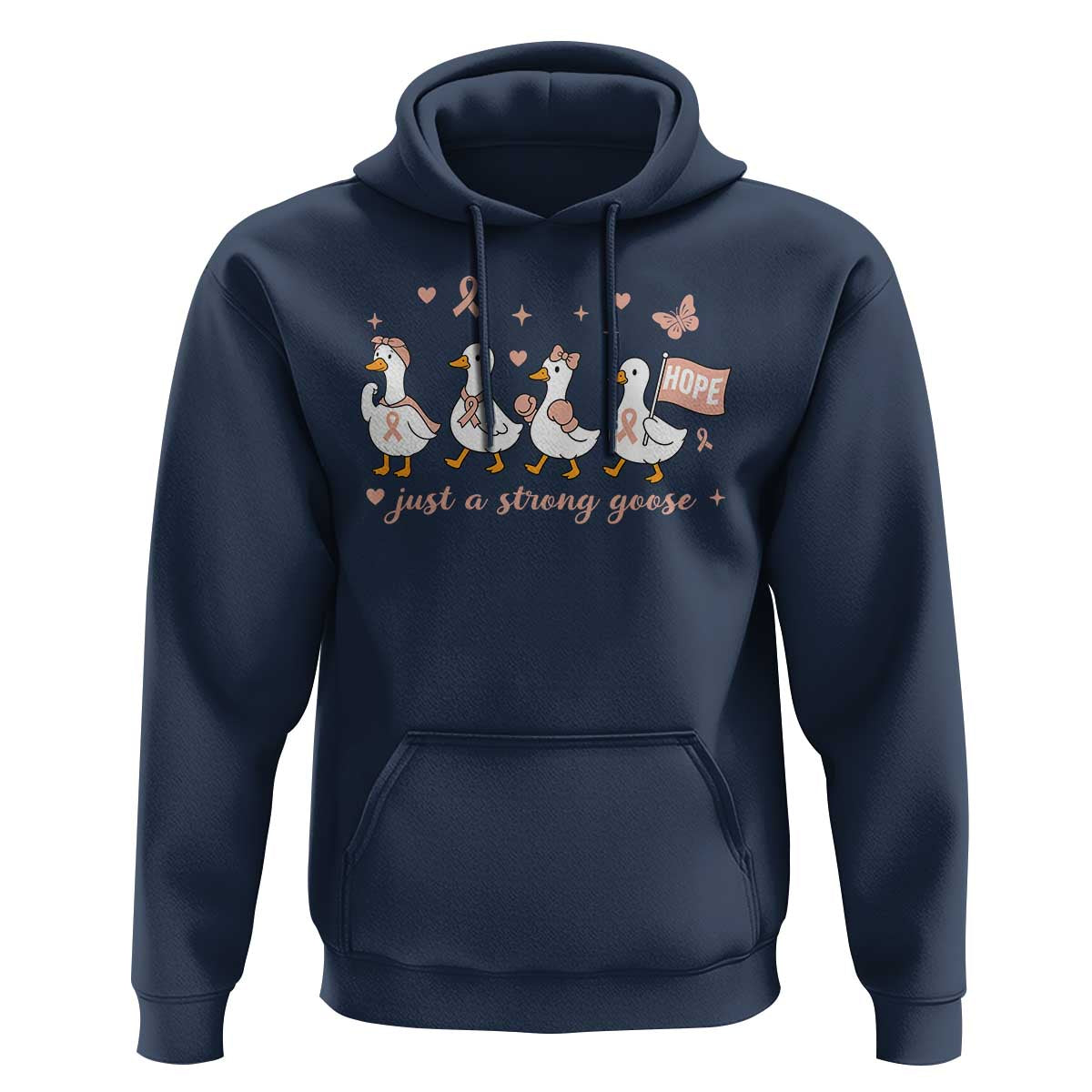 Funny Endometrial Cancer Goose Hoodie Just A Strong Goose