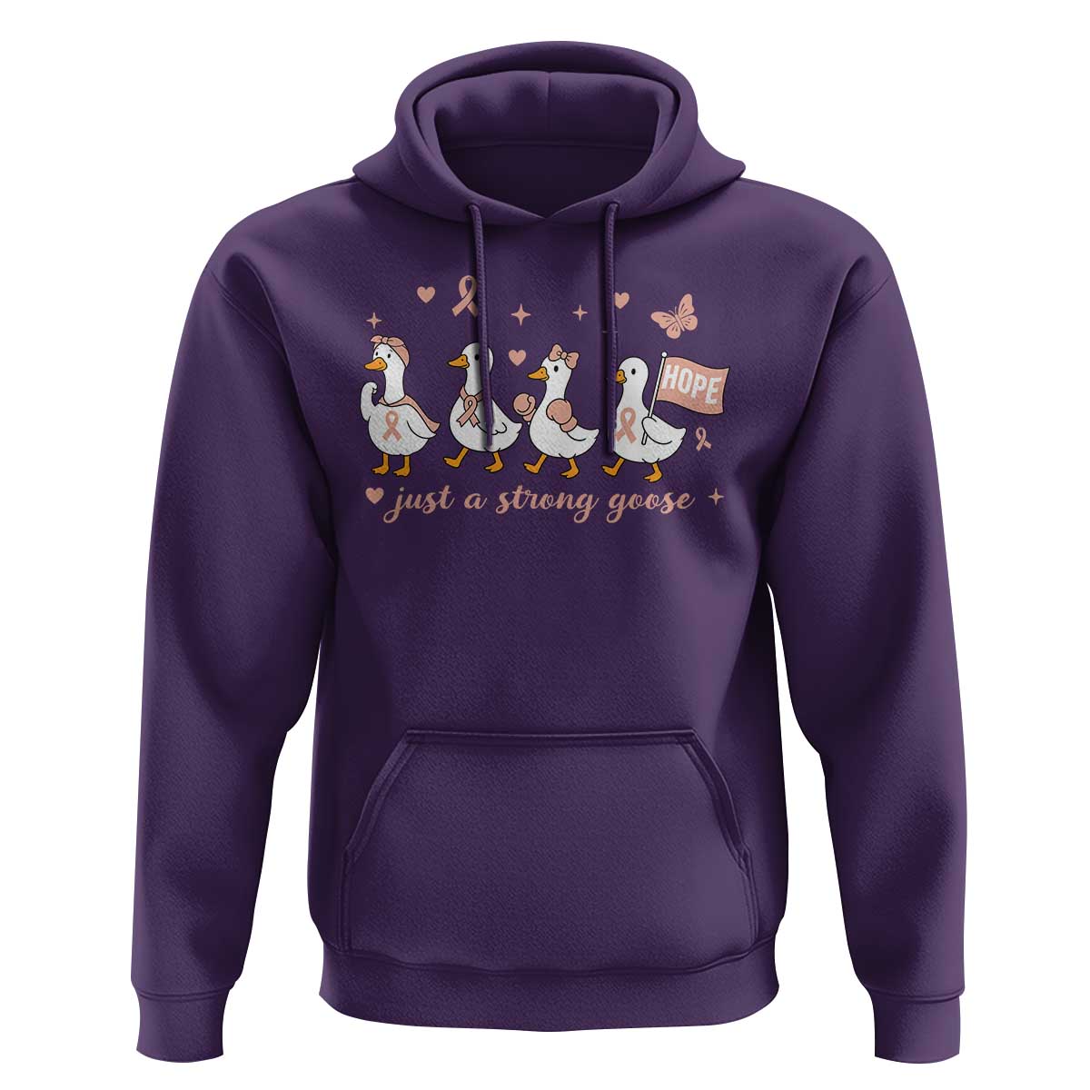 Funny Endometrial Cancer Goose Hoodie Just A Strong Goose