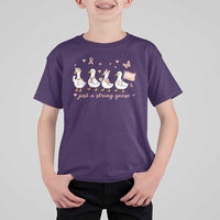 Funny Endometrial Cancer Goose T Shirt For Kid Just A Strong Goose