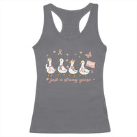 Funny Endometrial Cancer Goose Racerback Tank Top Just A Strong Goose
