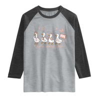 Funny Endometrial Cancer Goose Raglan Shirt Just A Strong Goose