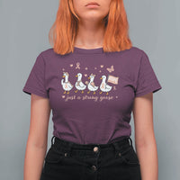 Funny Endometrial Cancer Goose T Shirt For Women Just A Strong Goose