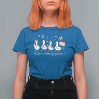Funny Endometrial Cancer Goose T Shirt For Women Just A Strong Goose
