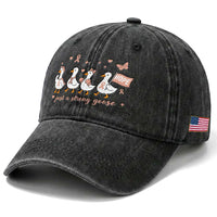 Funny Endometrial Cancer Goose Washed Cotton Baseball Cap Just A Strong Goose