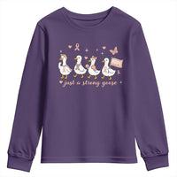 Funny Endometrial Cancer Goose Youth Sweatshirt Just A Strong Goose