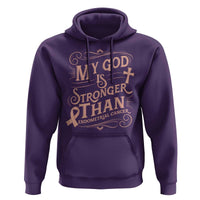 Christian Faith Peach Ribbon Hoodie My God Is Stronger Than Endometrial Cancer