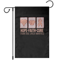 Endometrial Cancer Awareness Garden Flag Hope Faith Cure Peach Ribbon