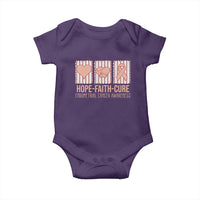 Endometrial Cancer Awareness Baby Onesie Hope Faith Cure Peach Ribbon