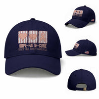 Endometrial Cancer Awareness Baseball Cap Hope Faith Cure Peach Ribbon
