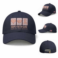 Endometrial Cancer Awareness Baseball Cap Hope Faith Cure Peach Ribbon